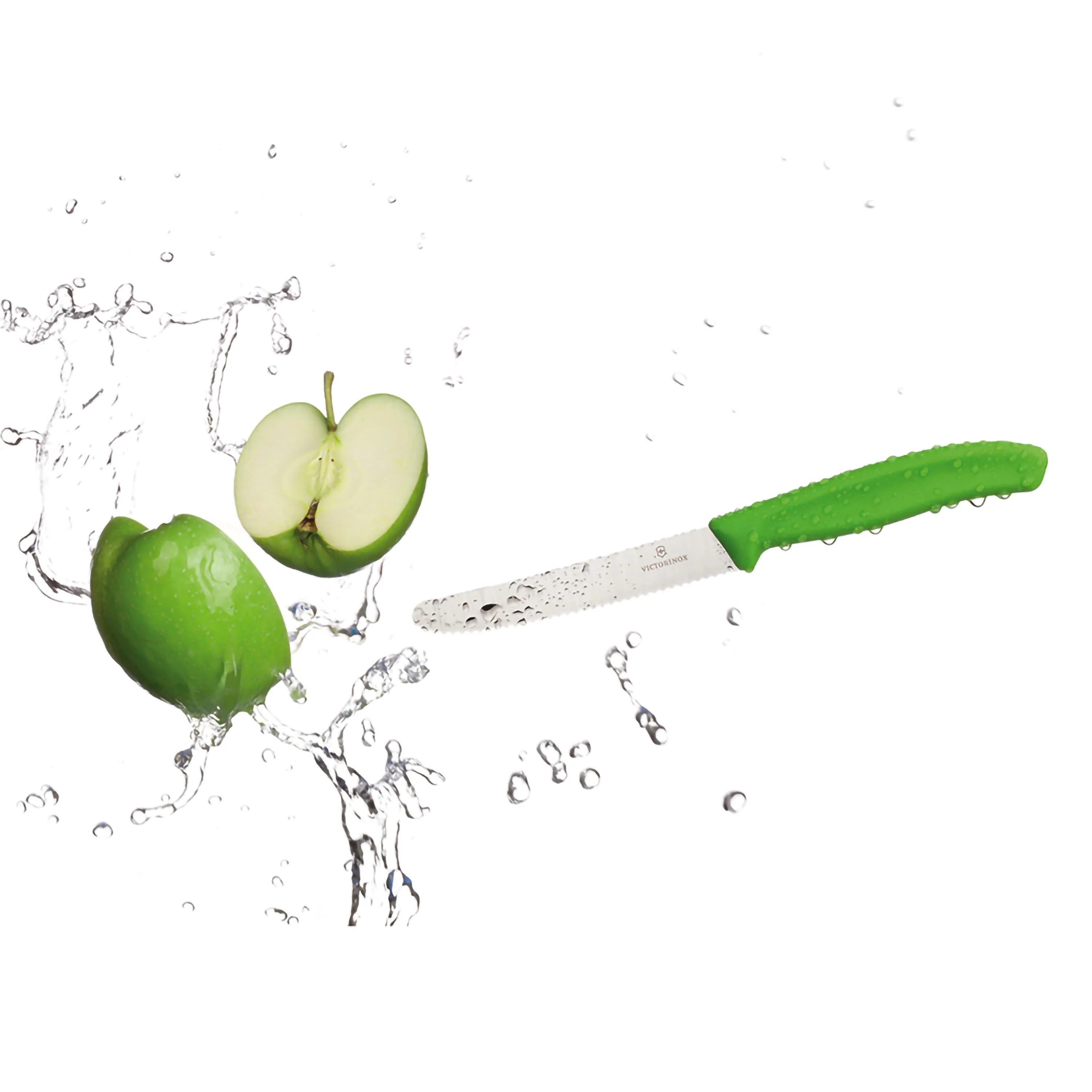 Coltello tavola ondulato manico verde - Swiss Classic