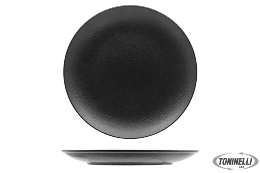 Ariane Fine Porcelain Black Dazzle- Piatto Piano Cm 27 Coupe Senza Bordo- Allumi