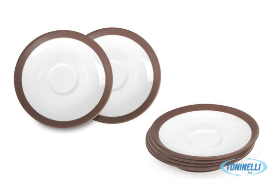 Import Tavola Coffee E Co.-Marrone Confezione 6 Piattini Caffe Cm.12 A4183Y126