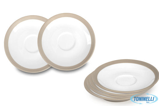 Import Tavola Coffee E Co.-Tortora Confezione 6 Piattini Caffe Cm.12 A4183Y123