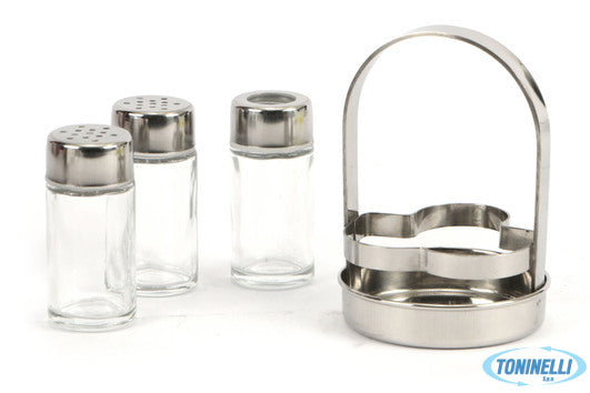 Ilsa Easy-Stand Sale Pepe Stuzzicadenti Set 3 Pezzi Inox 1252000