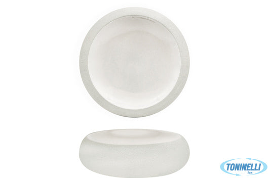 Import Tavola Genesys Evo Bianco-Piatto Alto Cm.23,3 In Porcellana Con Finitura