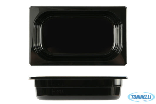 Mori2A Gn Policarbonato Nero 1.4-Bacinella Cm 26,4X16 H.6,5 Lt.1,7 Bp14065 - 1
