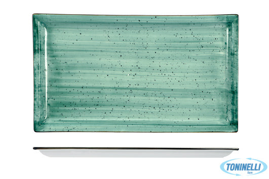 Import Tavola Justcolor Green-Piatto Rettangolare Cm.31X18 Chp11757-1096K2 - 887