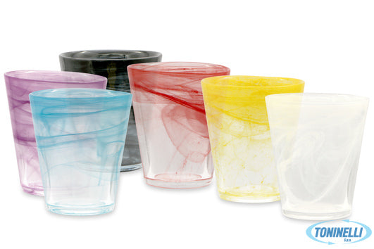 Import Tavola Kosmo - Confezione 6 Bicchieri Acqua Cl 28 Colori Assortiti - 1491