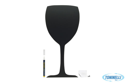 Securit Lavagna Silhouette-Calice 50X23 Con Pennarello E Adesivi A Strappo Fb-G