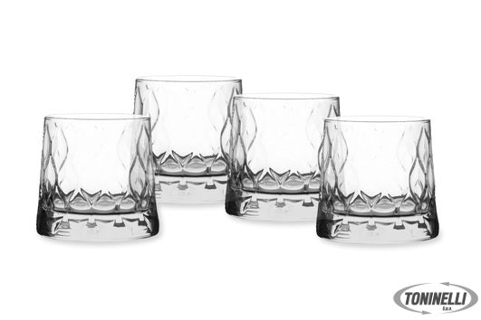 Pasabahce  Leafy Fb Tumbler Whisky Confezione Da 4 Pezzi - Cl 30 Diametro Cm.9,0