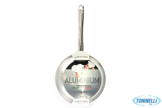 Agnelli Padella Dritta Alluminio A Friggere 3 Mm Con Manico Tubolare Cm 28 H 6