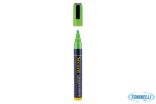 Securit Pennarello A Gesso Liquido Singolo, Punta Media 2-6 Mm, Colore Verde Sm