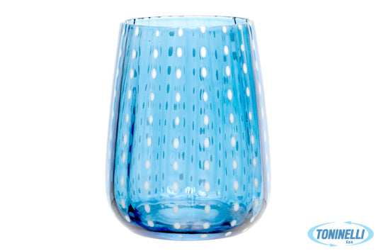 Import Tavola Perlage-Bicchiere Acqua In Vetro Azzurro Cl.36 - 9995