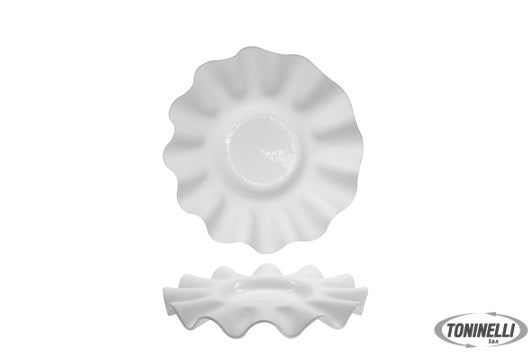 Import Tavola Pierrot - Piatto Vetro Bianco Tondo Cm 25 Interno Cm 10 - 24182