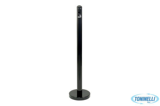 Securit Posacenere A Colonna Inox Nero Con Base - 23466
