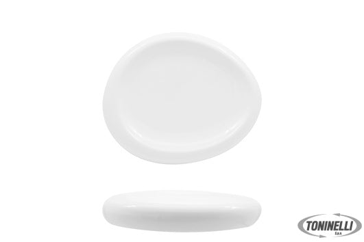 Import Tavola Selecta-Piatto Alto Ovale Cm.20,6X16 Bianco In Porcellana - 21941