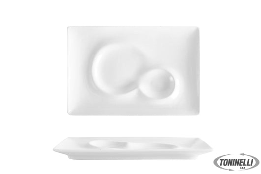 Import Tavola Selecta-Piatto Piano Gourmet Rettangolare Cm.30,6X20,7 Bianco In P