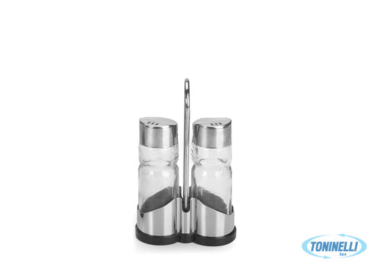 Comas Vinagr Saleros Quese - Sale E Pepe Paris In Vetro Ed Acciaio Inox 3699 - 1