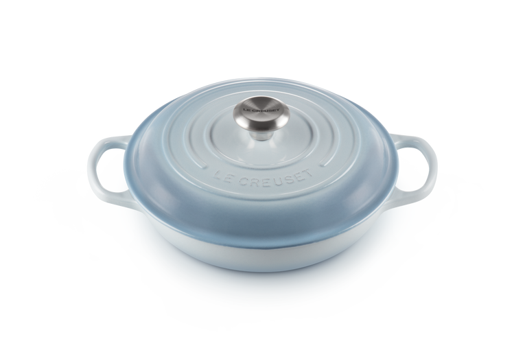 Tegame basso Evolution in ghisa vetrificata-30 cm-color coastal blu