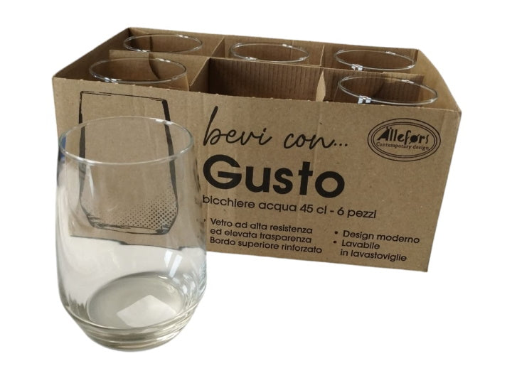 GUSTO - SET 6 BICCHIERI ACQUA CL 45