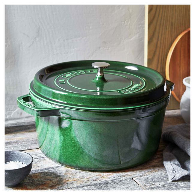 Cocotte rotonda - 26 cm, basilico
