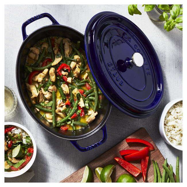 Cocotte ovale - 31 cm, blu scuro