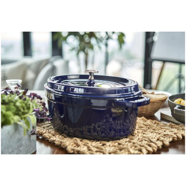 Cocotte ovale - 31 cm, blu scuro