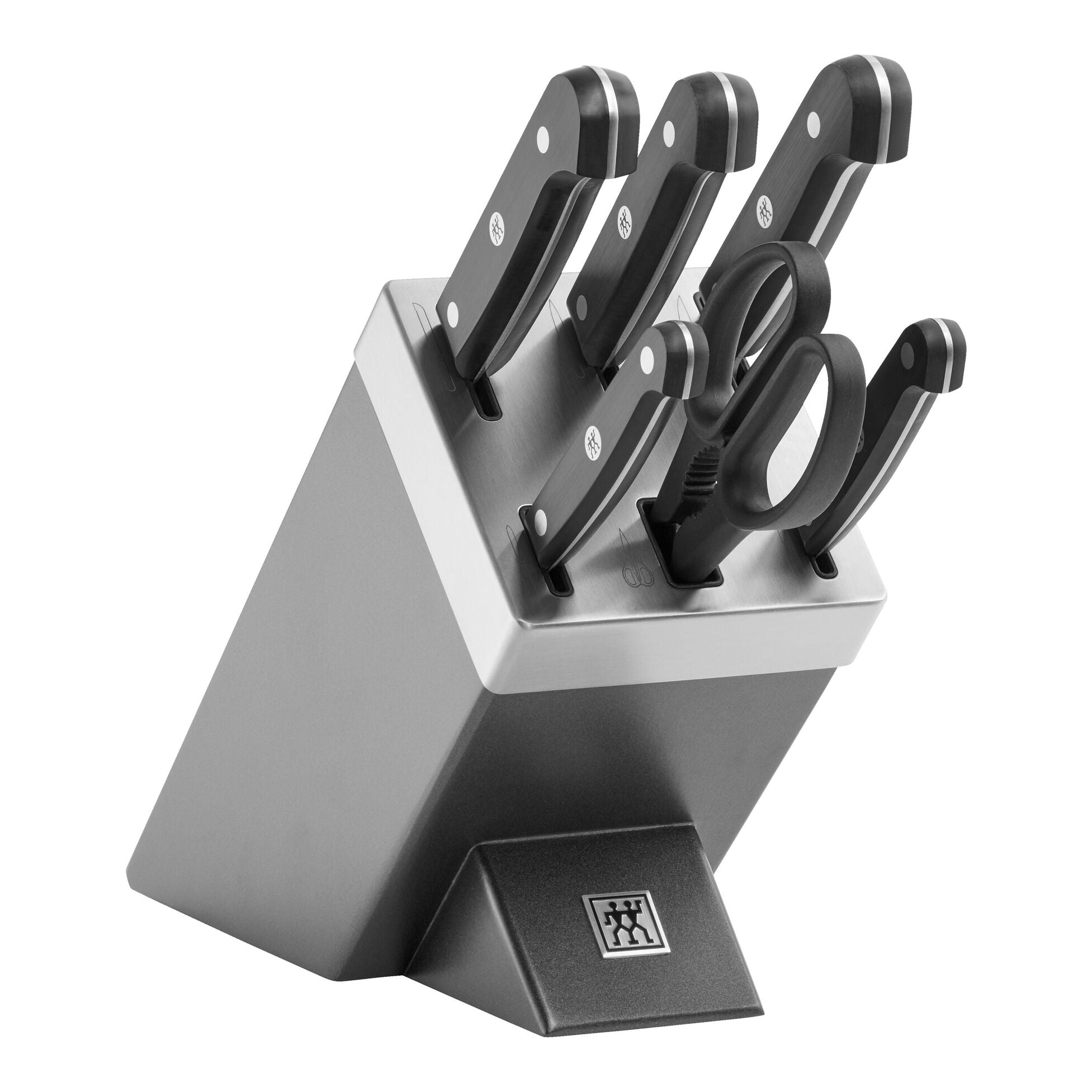 GOURMET - 7-pz., Set di coltelli con ceppo, grigio