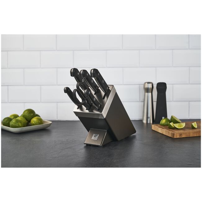 GOURMET - 7-pz., Set di coltelli con ceppo, grigio