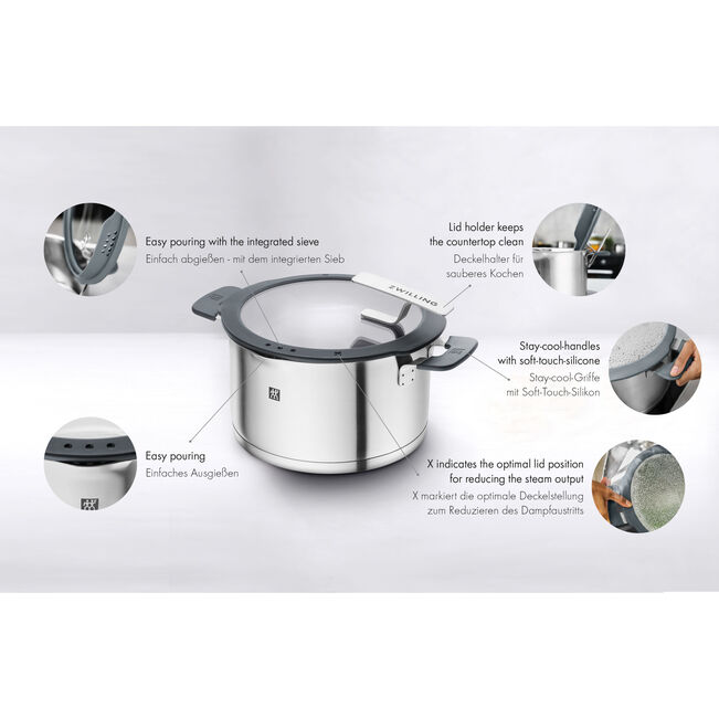 Simplify Set di pentole, 5-pz., acciaio inox