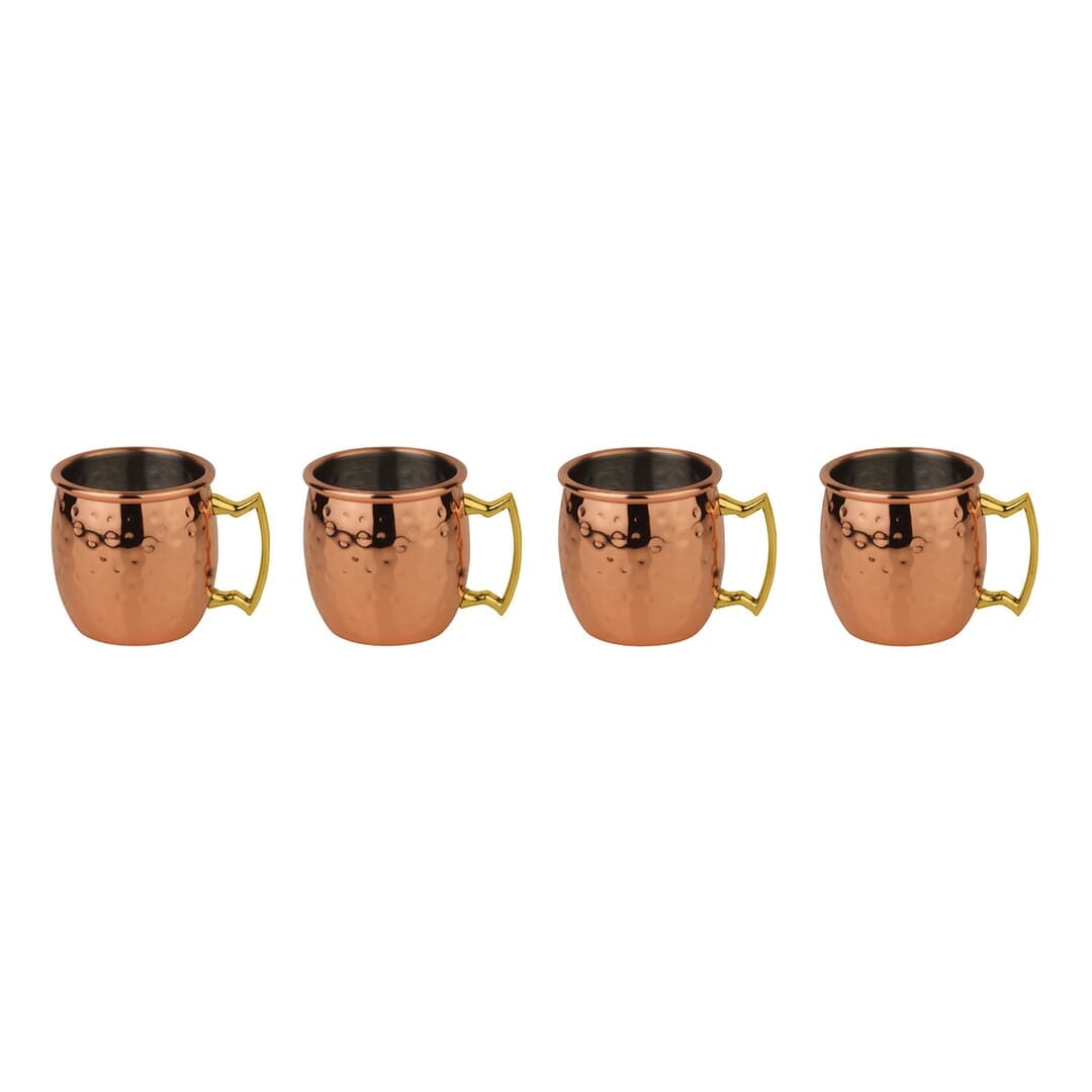 Paderno Mini Tazza Inox Rame Martellato 4 Pz