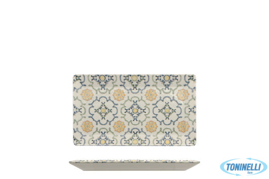 Saturnia  Agadir Kimi - Piatto Rettangolare Porcellana Decorato Cm 26X15 - 15753