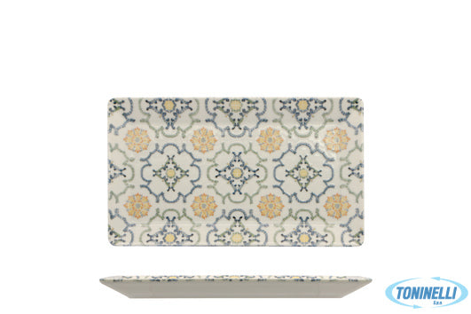 Saturnia  Agadir Kimi - Piatto Rettangolare Porcellana Decorato Cm 29X17,5 - 157