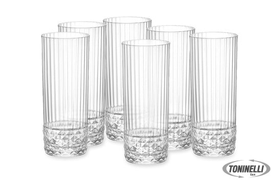 Bormioli Rocco America '20S Confezione Da 6 Bicchieri Per Long Drink Cl.40 H.15