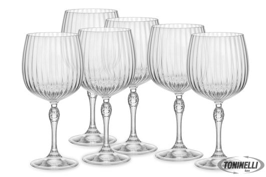 Bormioli Rocco America '20S Confezione Da 6 Calici Per Cocktail Gin Tonic H.22,