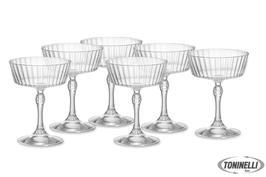 Bormioli Rocco America '20S Confezione 6 Calici Fizz Cl.27,5 H.13,8 Diametro Cm