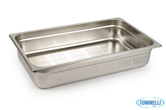 Mori2A Bacinella Gastronorm Inox Forata Sia Sul Fondo Che Sui Lati Cm 53X32 H.10