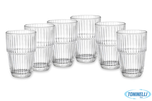 Bormioli Rocco Barshine Confezione 6 Bicchieri Long Drink Cl 38 Temperato E Impi