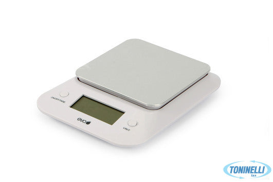 Eva                  Bilancia Cucina Digitale 1G-3Kg Bianca Base Alluminio 03341
