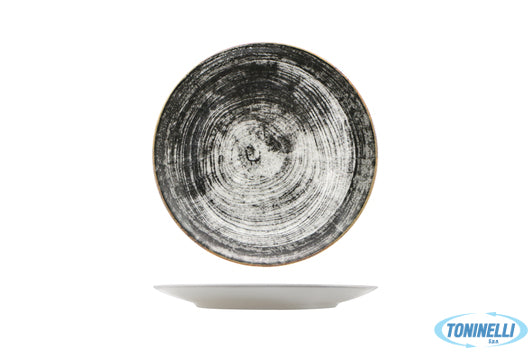 Saturnia  Black Round-Piatto Frutta Siviglia Decorato Cm.21 - 10722