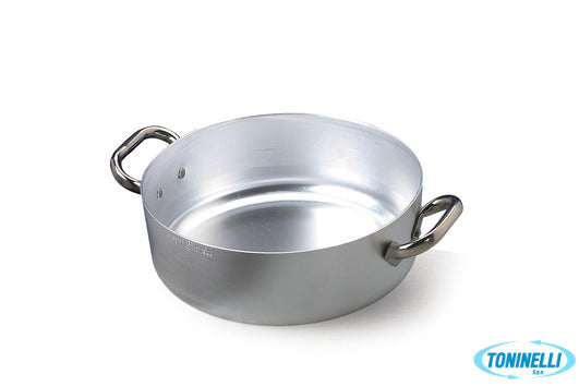 Agnelli Casseruola Bassa 3 Mm  Alluminio 2 Maniglie Inox  Cm.26  H 9,5 Lt 5,3 Se