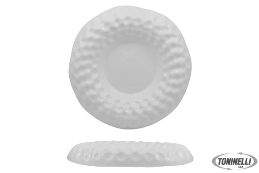 Import Tavola Cloud - Piatto Fondo Cm 28 Interno Cm.9 Bianco Lucido - 22994