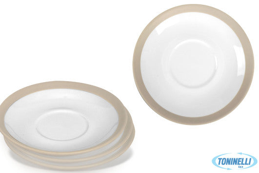 Import Tavola Coffee E Co.-Tortora Confezione 4 Piattini Cappuccio Cm.14   A4185