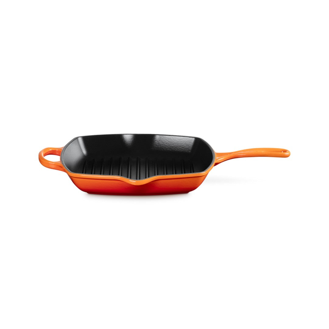 Bistecchiera Skillet quadrata Evolution in ghisa vetrificata - ARANCIO - 26 CM