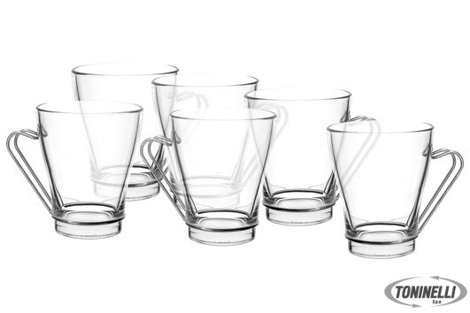 Borgonovo Debora - Confezione 6 Tazze The Cl 24 Manico Inox - 23063
