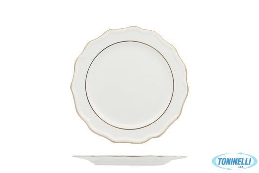 Akij Ceramics Limited Diana Gold - Piatto Pane Cm 17 Con Doppio Filo Oro Al Bord
