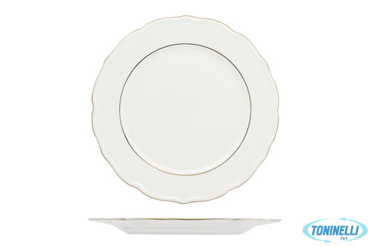 Akij Ceramics Limited Diana Gold - Piatto Piano Cm 27,5 Con Doppio Filo Oro Al B