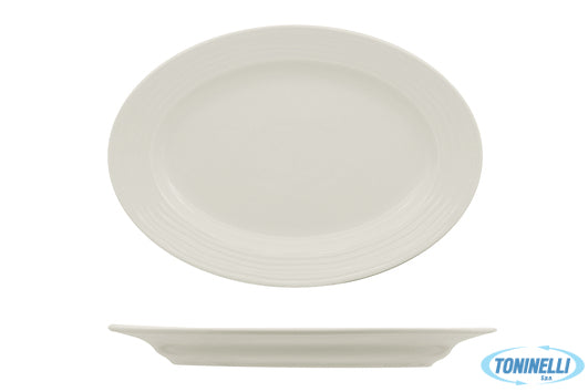 Ariane Fine Porcelain Eclipse-Piatto Ovale Cm 32X22 A Falda- Allumina - 22403