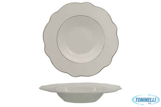 Import Tavola Grace Filo Oro-Pasta Bowl In Porcellana Alluminica Cm 27 Interno C