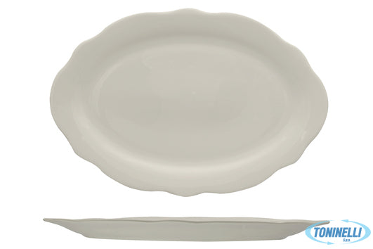 Import Tavola Grace-Piatto Ovale In Porcellana Alluminica Cm 36X24,5 - 23515