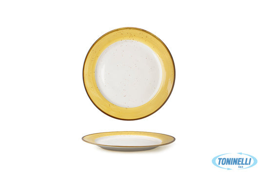 Import Tavola Just-Piatto Tondo Cm.21 Giallo In Porcellana 6932D-C399-8.25 - 108