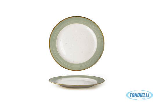 Import Tavola Just-Piatto Tondo Cm.21 Verde In Porcellana 6932D-C401-8.25 - 1080