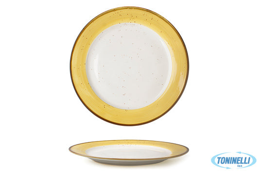 Import Tavola Just-Piatto Tondo Cm.27 Giallo In Porcellana 6932D-C399-10.5 - 108